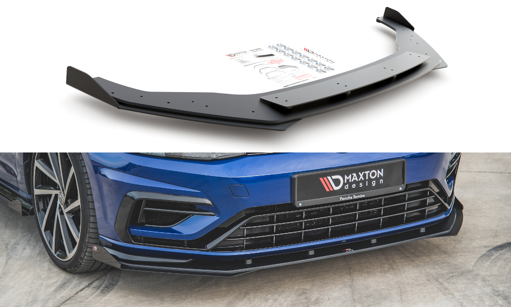 MAXTON DESIGN RACING DURABILITY FRONT SPLITTER + FLAPS VW GOLF 7 R FACELIFT