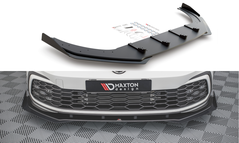 MAXTON DESIGN RACING DURABILITY FRONT SPLITTER + FLAPS VOLKSWAGEN GOLF 8 GTI / R-LINE