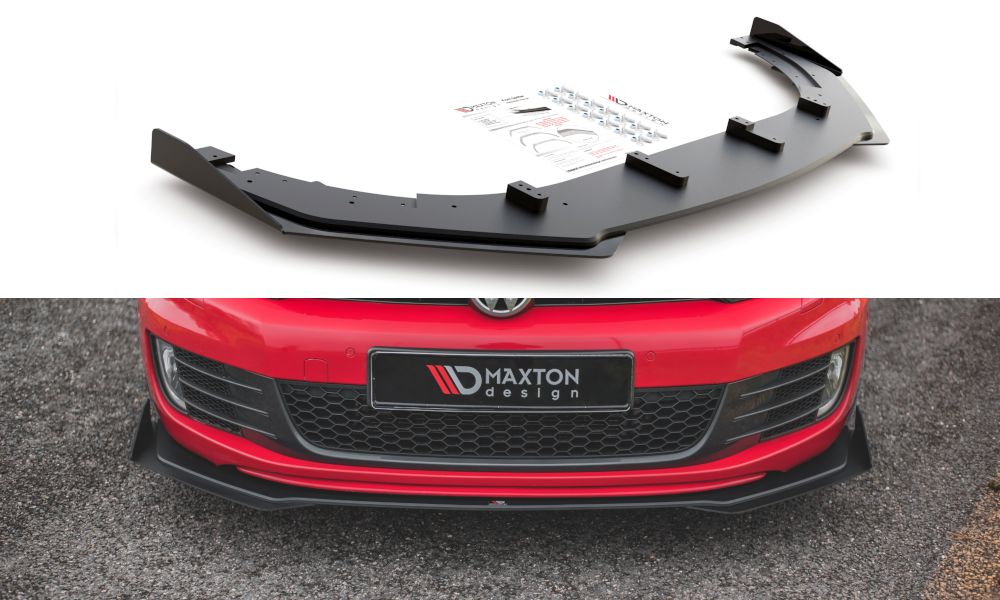 MAXTON DESIGN RACING DURABILITY FRONT SPLITTER V.3 + FLAPS VOLKSWAGEN GOLF GTI MK6