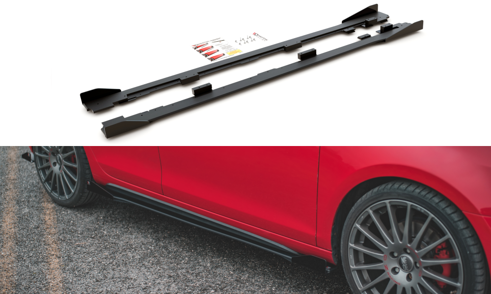 MAXTON DESIGN RACING DURABILITY SIDE SKIRTS DIFFUSERS + FLAPS VOLKSWAGEN GOLF GTI MK6