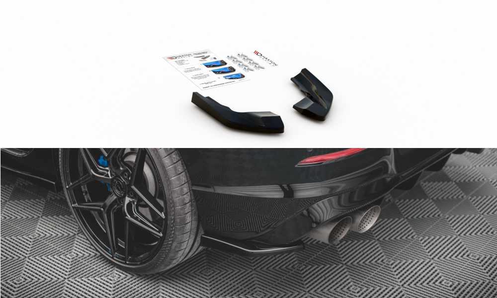 MAXTON DESIGN REAR SIDE SPLITTERS V.2 FOR VOLKSWAGEN GOLF R MK8