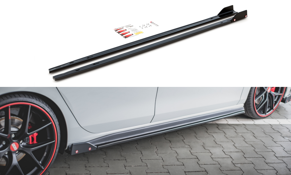 MAXTON DESIGN SIDE SKIRTS DIFFUSERS + FLAPS V.2 VOLKSWAGEN GOLF 8 GTI / GTI CLUBSPORT / R-LINE