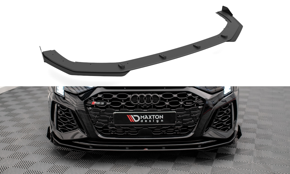 MAXTON DESIGN STREET PRO FRONT SPLITTER V.1 + FLAPS AUDI RS3 SPORTBACK / SEDAN 8Y