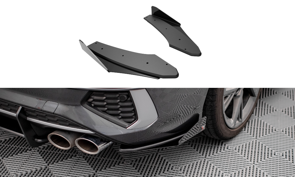 MAXTON DESIGN STREET PRO REAR SIDE SPLITTERS + FLAPS AUDI S3 SEDAN 8Y