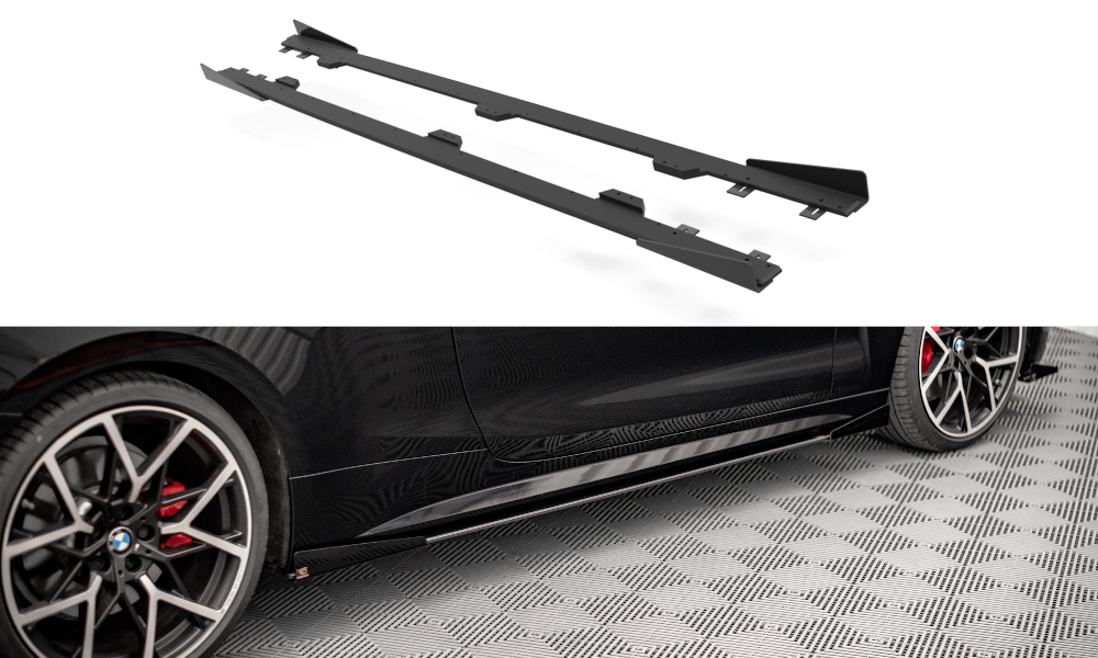 MAXTON DESIGN STREET PRO SIDE SKIRTS DIFFUSERS + FLAPS BM 4 M-PACK G22