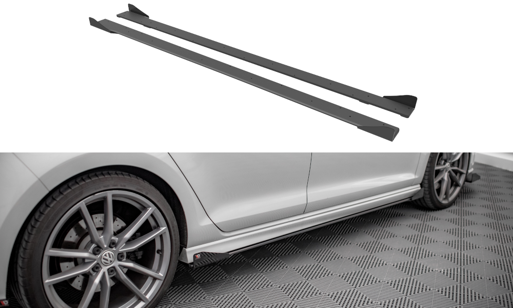 MAXTON DESIGN STREET PRO SIDE SKIRTS DIFFUSERS + FLAPS VOLKSWAGEN GOLF R MK7