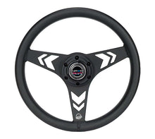 Load image into Gallery viewer, NRG Aluminum Steering Wheel 330mm - Arow Cutout - Ergonomic Grip - Anadized Black
