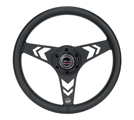NRG Aluminum Steering Wheel 330mm - Arow Cutout - Ergonomic Grip - Anadized Black