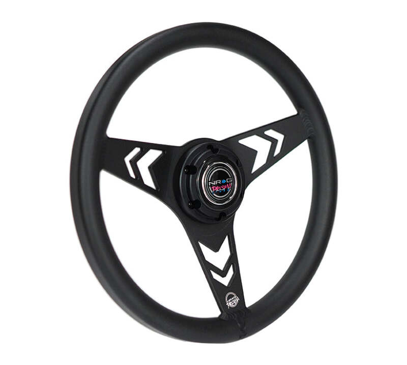 NRG Aluminum Steering Wheel 330mm - Arow Cutout - Ergonomic Grip - Anadized Black