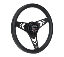 Load image into Gallery viewer, NRG Aluminum Steering Wheel 330mm - Arow Cutout - Ergonomic Grip - Anadized Black