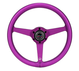 NRG Aluminum Steering Wheel 330mm - Heritage Solid Spoke - Ergonomic Grip - Anadized Purple