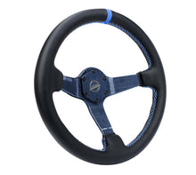 Load image into Gallery viewer, NRG Reinforced Steering Wheel (350mm) Blue Carbon Fiber Center - Blue Stitching &amp; Center Mark