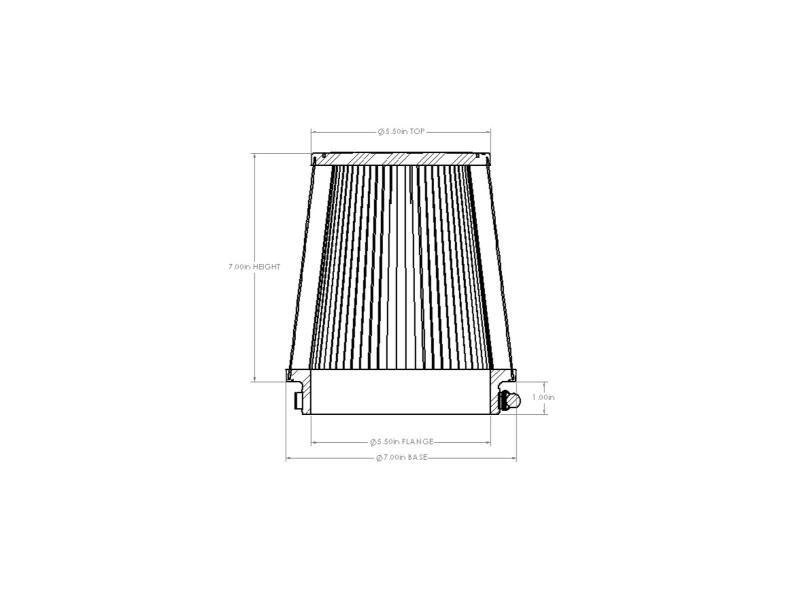 aFe Magnum FORCE Intake  Repl. Filter w/ D2 Dura-Dry Media - 5-1/2in F x 7in B x 5-1/2in T x 7in H