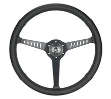 Load image into Gallery viewer, NRG Reinforced Stealth Wheel (380mm) 3 Spoke Center 1in Deep Dish - Perforated Leather Black Stitch