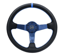 Load image into Gallery viewer, NRG Reinforced Steering Wheel (350mm) Blue Carbon Fiber Center - Blue Stitching &amp; Center Mark