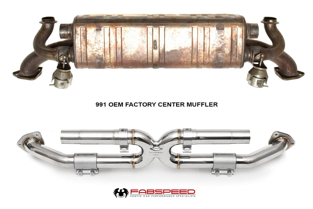 Fabspeed Porsche 991 Carrera Center Muffler Bypass X-Pipe