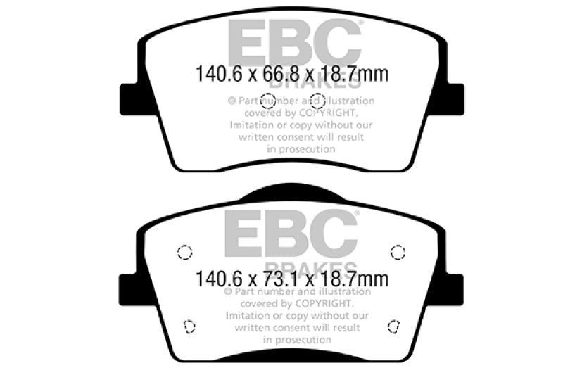 EBC 2018+ Volvo XC40 T4 Ultimax Front Brake Pads