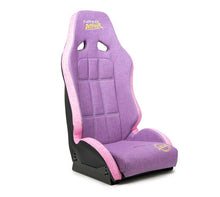 Load image into Gallery viewer, NRG Defender Water Resistant Steel Frame Susp. Seat - Purple w/ Pink Trim/Defender Logo/Side Bracket