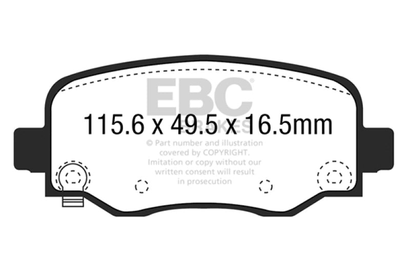 EBC 15+ Chrysler 200 2.4 Ultimax2 Rear Brake Pads