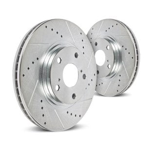 HAWK Sector 27 Audi B8 A4/A5 Front 320mm Drilled and Slotted Brake Rotor Pair - Open Box