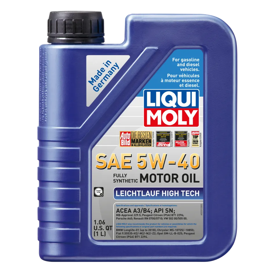 LIQUI MOLY 1L Leichtlauf (Low Friction) High Tech Motor Oil SAE 5W40