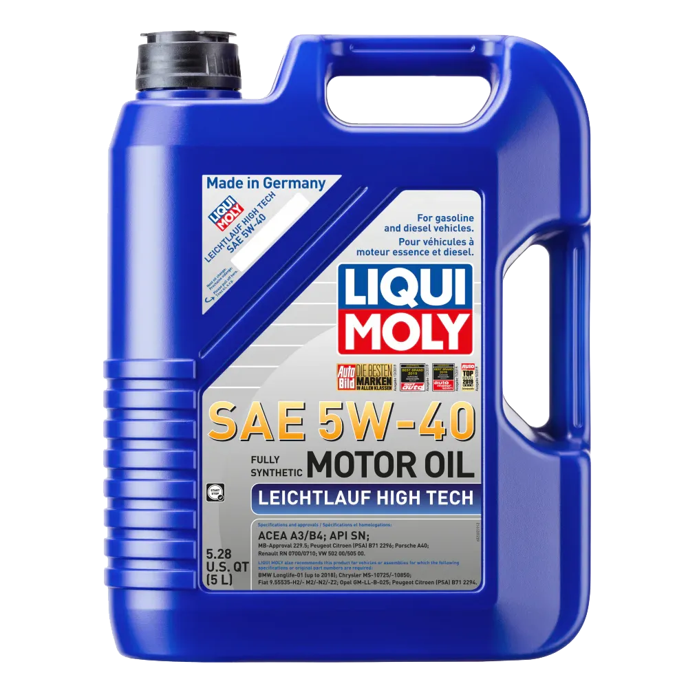 LIQUI MOLY 5L Leichtlauf (Low Friction) High Tech Motor Oil SAE 5W40