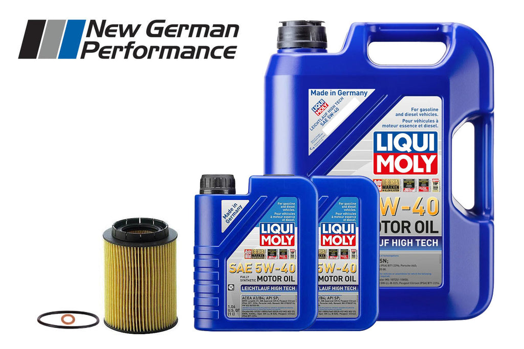 Oil Change Kit - Audi Q7, VW Touareg, Porsche Cayenne 3.2L/3.6L VR6 - LIQUI MOLY Leichtlauf 5w40