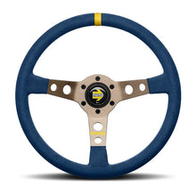 Load image into Gallery viewer, MOMO MOD.07 350 Diam 72 Dish Blue Microfiber Anthracite Anodized Spokes 1 Stripe