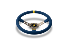 Load image into Gallery viewer, MOMO MOD.07 350 Diam 72 Dish Blue Microfiber Anthracite Anodized Spokes 1 Stripe