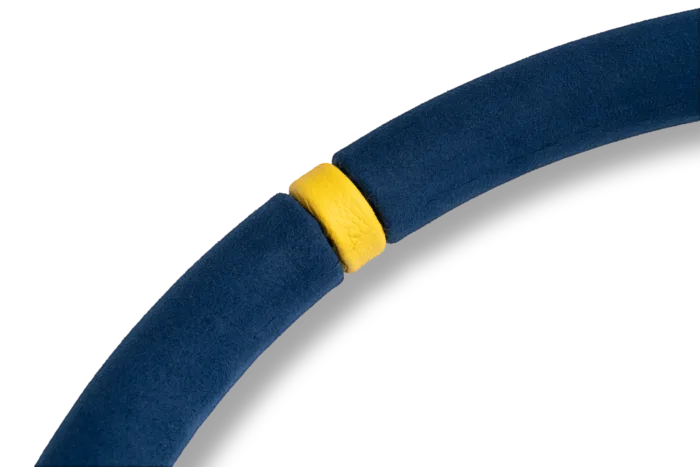 MOMO MOD.07 350 Diam 72 Dish Blue Microfiber Anthracite Anodized Spokes 1 Stripe