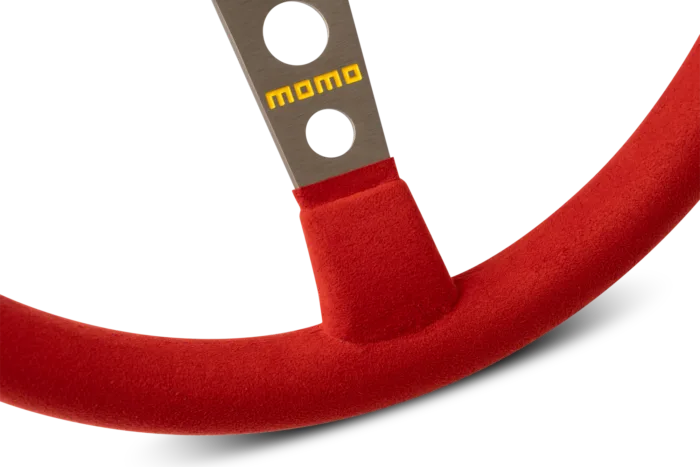 MOMO MOD.07 350 Diam 72 Dish Red Microfiber,Anthracite Anodized Spokes 1 Stripe