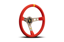 Load image into Gallery viewer, MOMO MOD.07 350 Diam 72 Dish Red Microfiber,Anthracite Anodized Spokes 1 Stripe