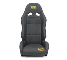 Load image into Gallery viewer, NRG Defender Water Resistant Steel Frame Suspension Seats Black w/ Black Trim &amp; Yellow Embroidery