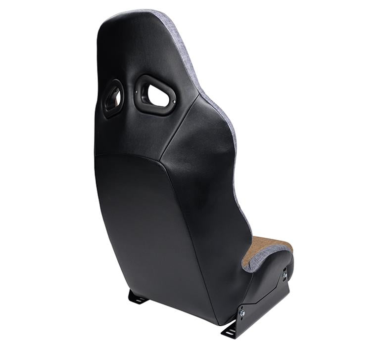 NRG Defender Seat Steel Frame Suspension - Brown w/ Gray Trim w/ Defender Logo - w/ Side Bracket