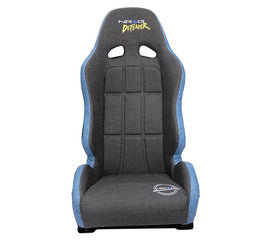 NRG Defender Water Resistant Steel Frame Suspension Seats Black w/ Blue Trim & Defender logo