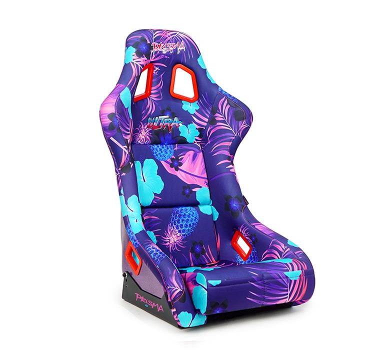 NRG FRP Bucket Seat PRISMA Edition PINA Version Purple Pearlized Back Violet Tropical Print - Medium