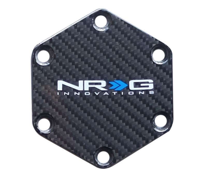 NRG Aluminum Carbon Fiber Background Horn Button Delete w/NRG Logo