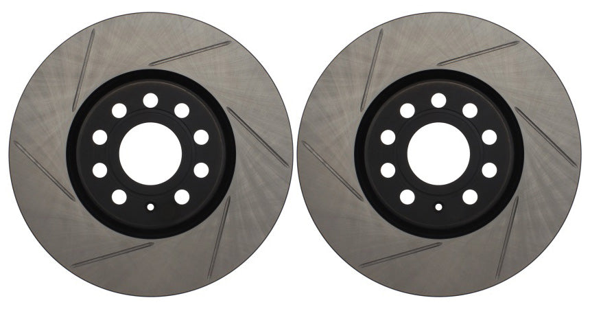 Stoptech Slotted 312mm Front Brake Rotors - VW Mk5, Mk6, Mk7 Jetta, GLI, GTI, Sportwagen, Audi 8P, 8V A3 - Open Box