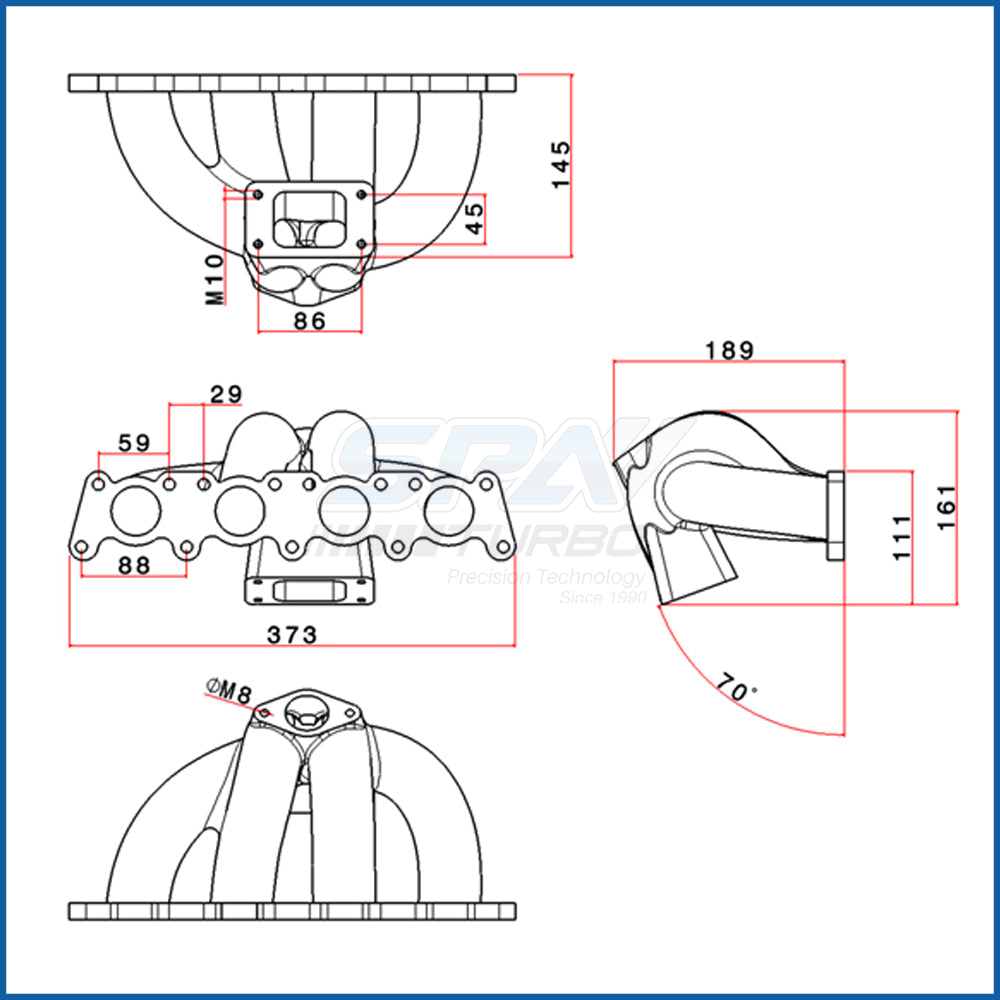 SPA Turbo VW MKIV GTI T3 turbo manifold