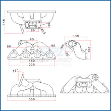 Load image into Gallery viewer, SPA Turbo Honda B-series T3 turbo manifold