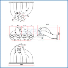Load image into Gallery viewer, SPA Turbo Honda D-series T3 top mount turbo manifold