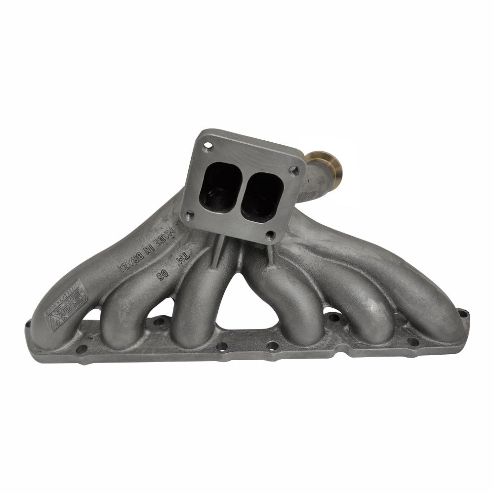 SPA Turbo Toyota Supra Soarer Lexus IS300 GS 2JZ-GE T4 Twin Scroll Flow Top Mount Turbo Manifold - 44mm Vband Wastegate Flange