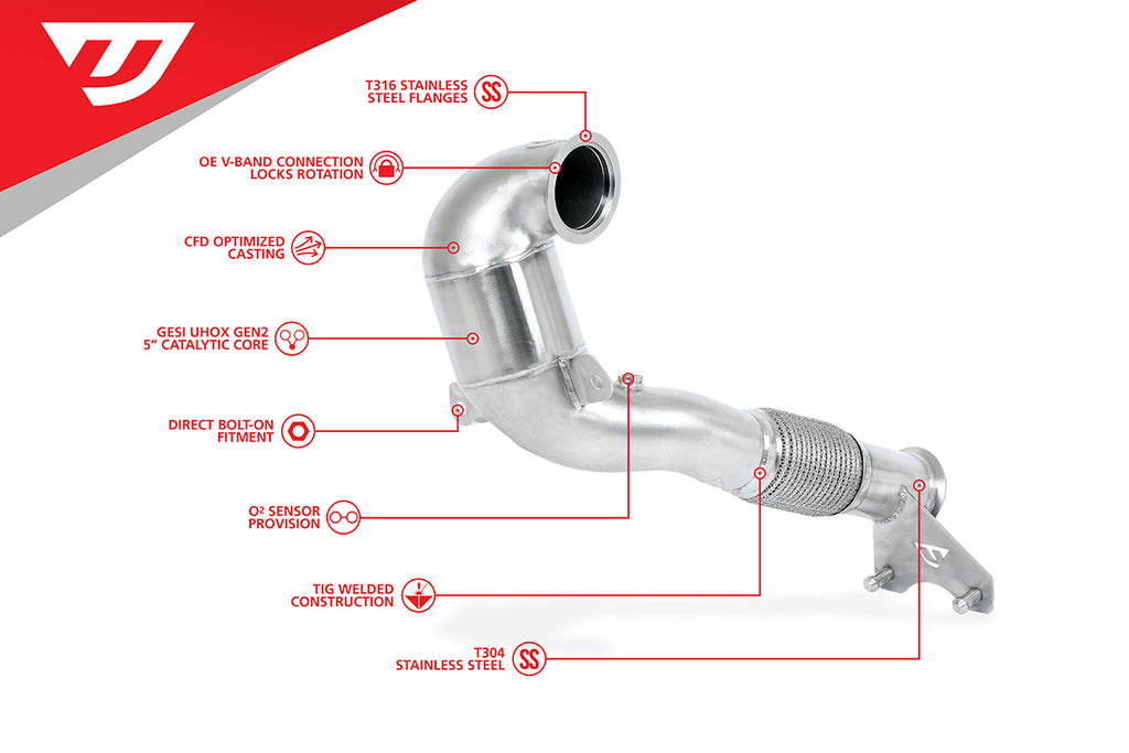 UNITRONIC PERFORMANCE DOWNPIPE FOR AUDI/VW 2.0TSI EA888.3 AWD