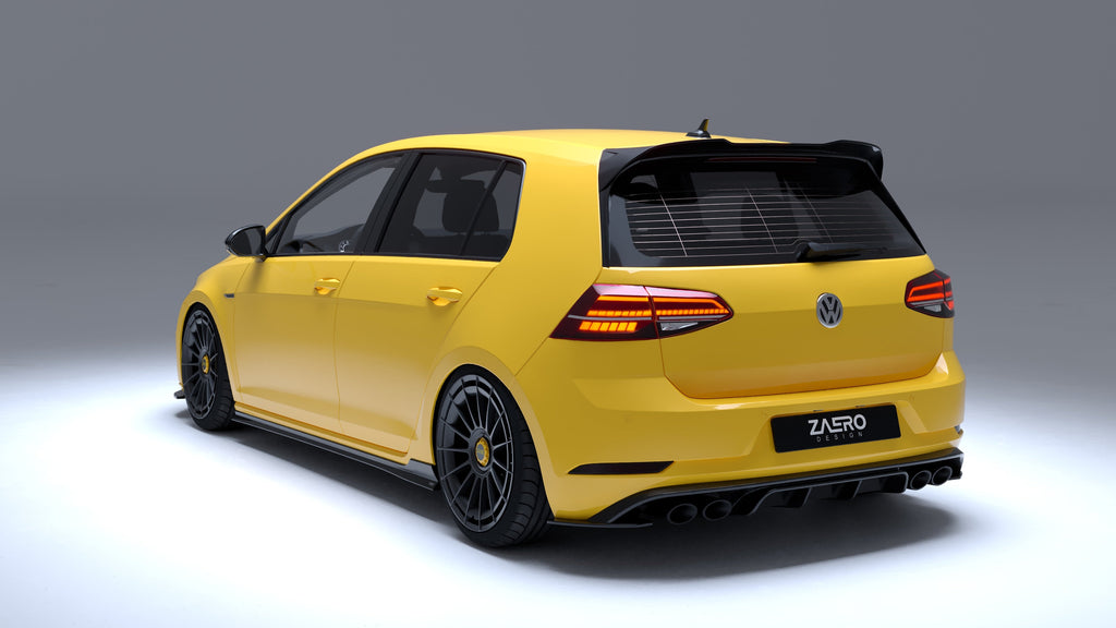 Zaero Design VW Golf R Mk7.5 EVO-1 Gloss Black Rear Diffuser