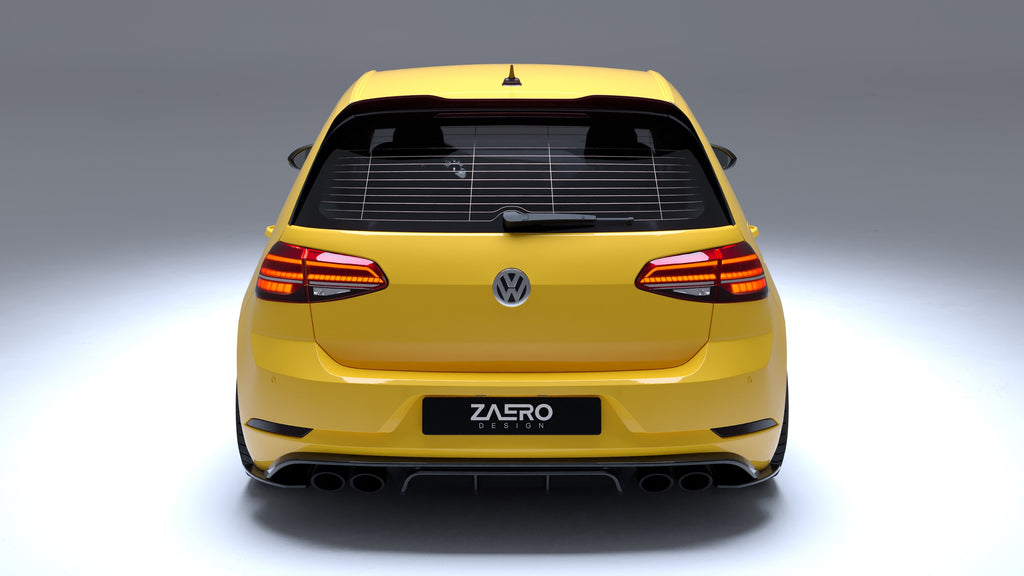 Zaero Design VW Golf R Mk7.5 EVO-1 Gloss Black Rear Diffuser