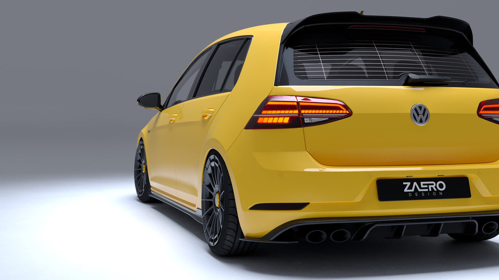 Zaero Design VW Golf R Mk7.5 EVO-1 Gloss Black Rear Diffuser