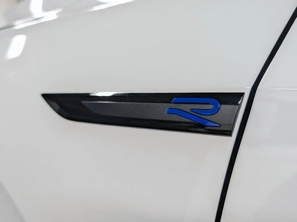 Genuine VW Mk8 Golf R Left Side Fender Badge/Emblem - Black/Blue