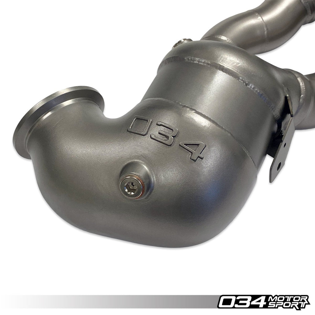 034Motorsport Cast Stainless Steel Performance Downpipe, Audi 8S TTRS, 8V.5 RS3