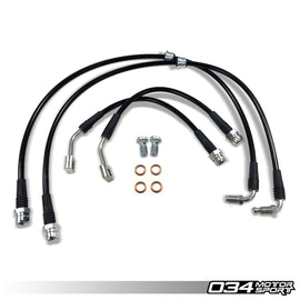 034MOTORSPORT STAINLESS STEEL BRAIDED BRAKE LINE KIT, 8S/8V.5 AUDI TT RS, RS3