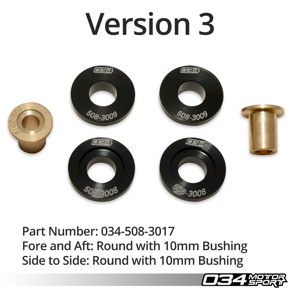 034MOTORSPORT BILLET SOLID SHIFTER BUSHING KIT